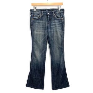 7 For All Mankind Jeans Factory Worn Studded “A” Pocket Boot Cut Flare Size 26